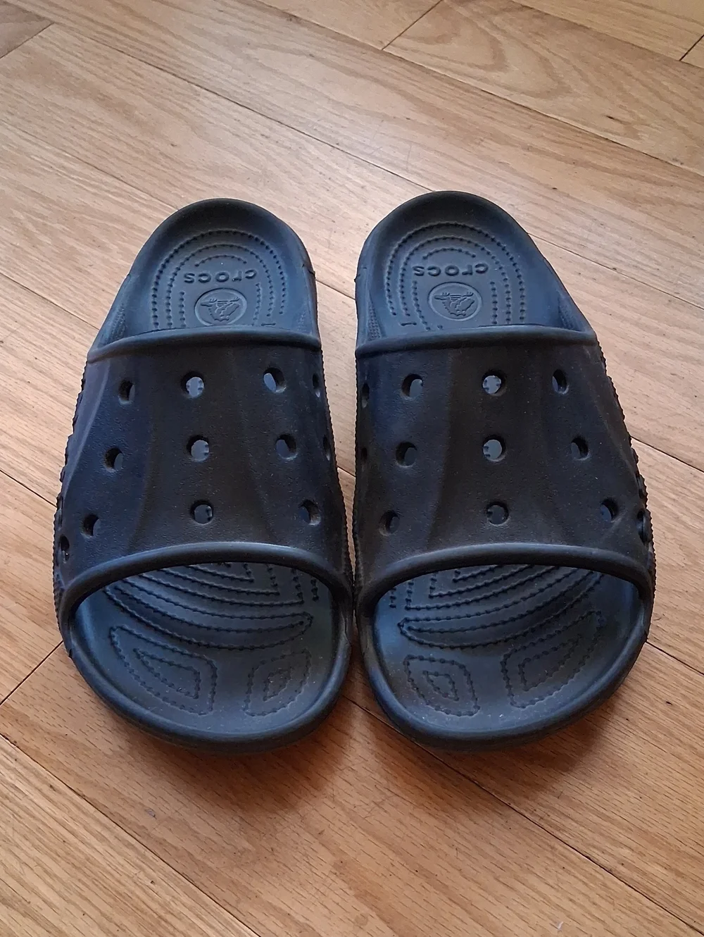 CROCS Baya II Black Slide Sandals with Vent Holes, Men's Size 10/Women's Size 12